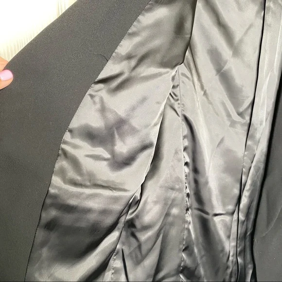 Zara Black Longline Ruched Sleeve Blazer Size XS - Picture 5 of 11